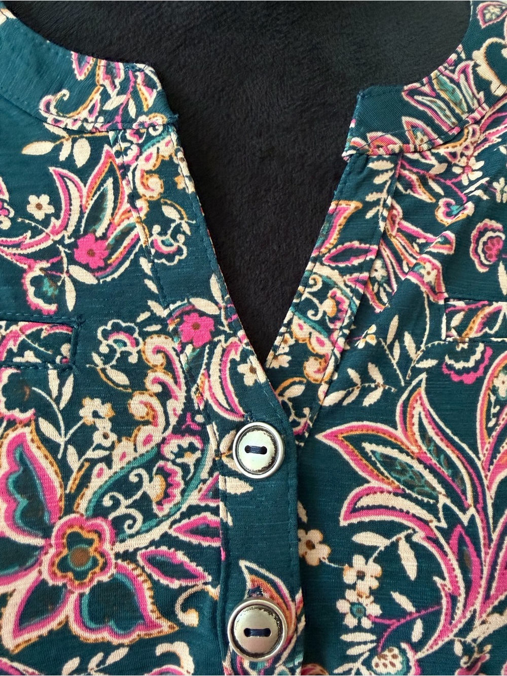 NWT DEAR SCARLETT NEW Floral Paisley Long-Sleeve Tunic Blouse - Picture 4 of 8